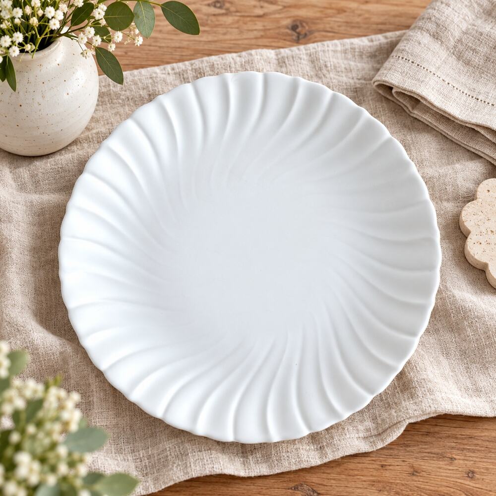 Vintage Franciscan Coronado Off White Matte 13.5” Chop Plate Serving Platter